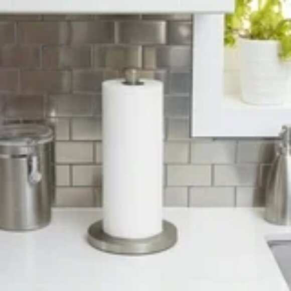 Free-Standing Paper Towel Holder with Weighted Non-Slip Base, 13.5 Inch Nickel - Picture 2 of 2
